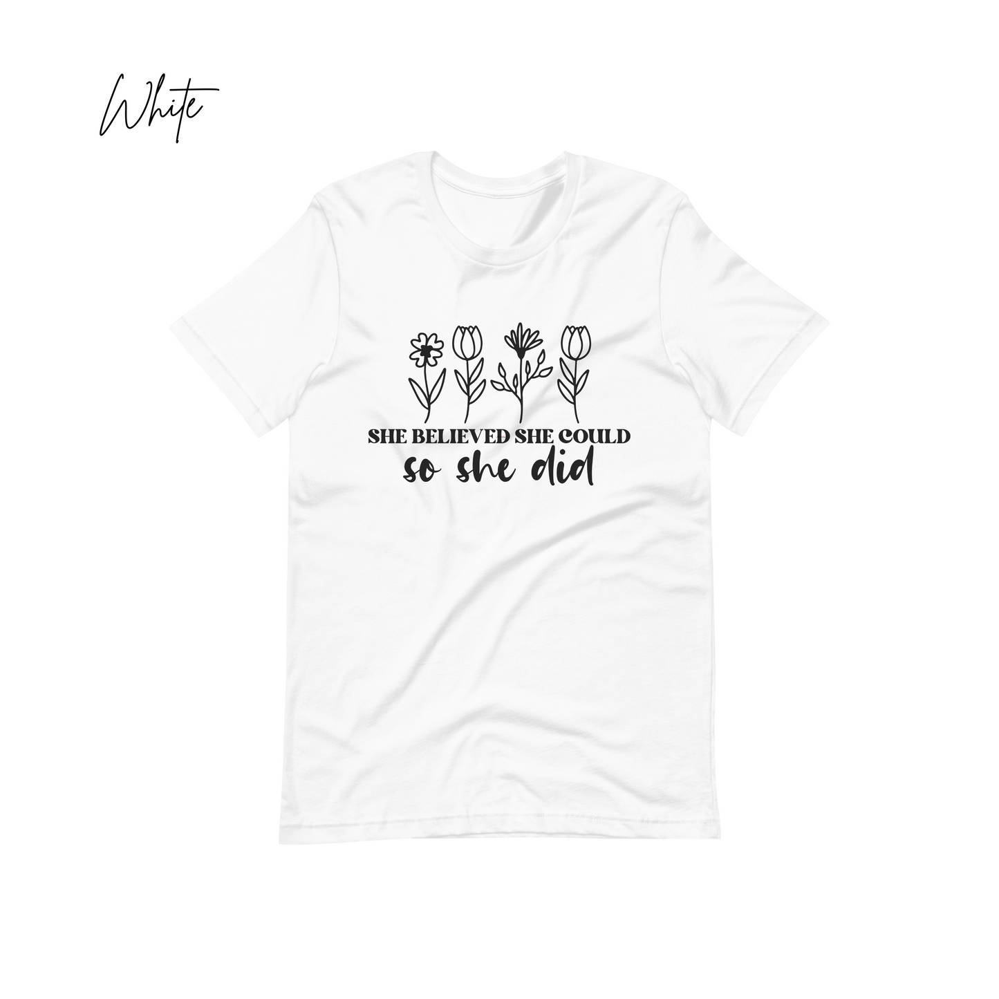"She Believed She could so She did" Positive Message Tees, Retro Apparel, Inspirational Shirt, Good Vibes T-shirt Gift, Positive Vibes Shirt, Frases Positivas, Camiseta con Buena Vibra,