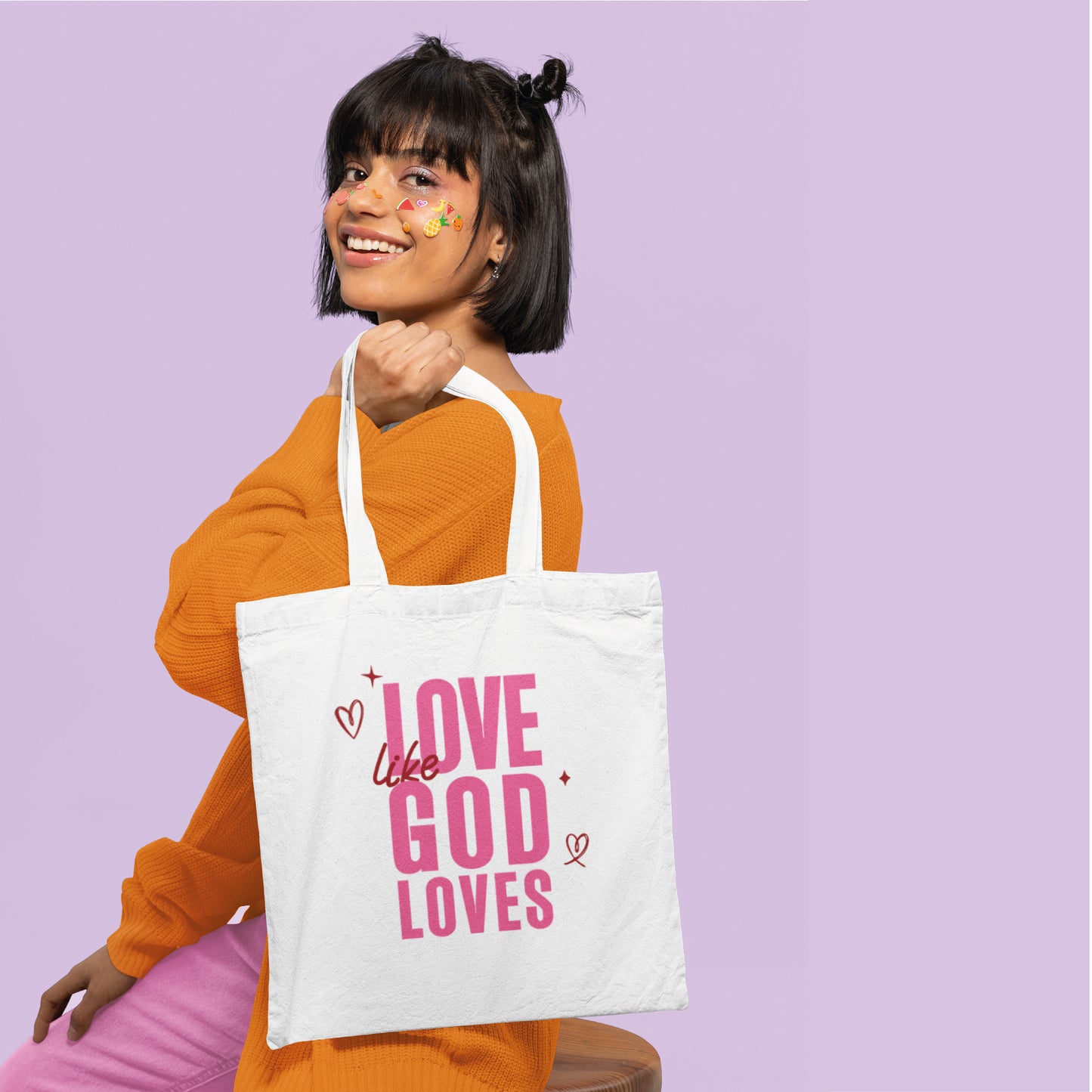 Christian Tote Bag - Love Like God Loves - Inspirational Bible Verse Gift, Faith-Based Shopping Bag, Religious Scripture Tote"