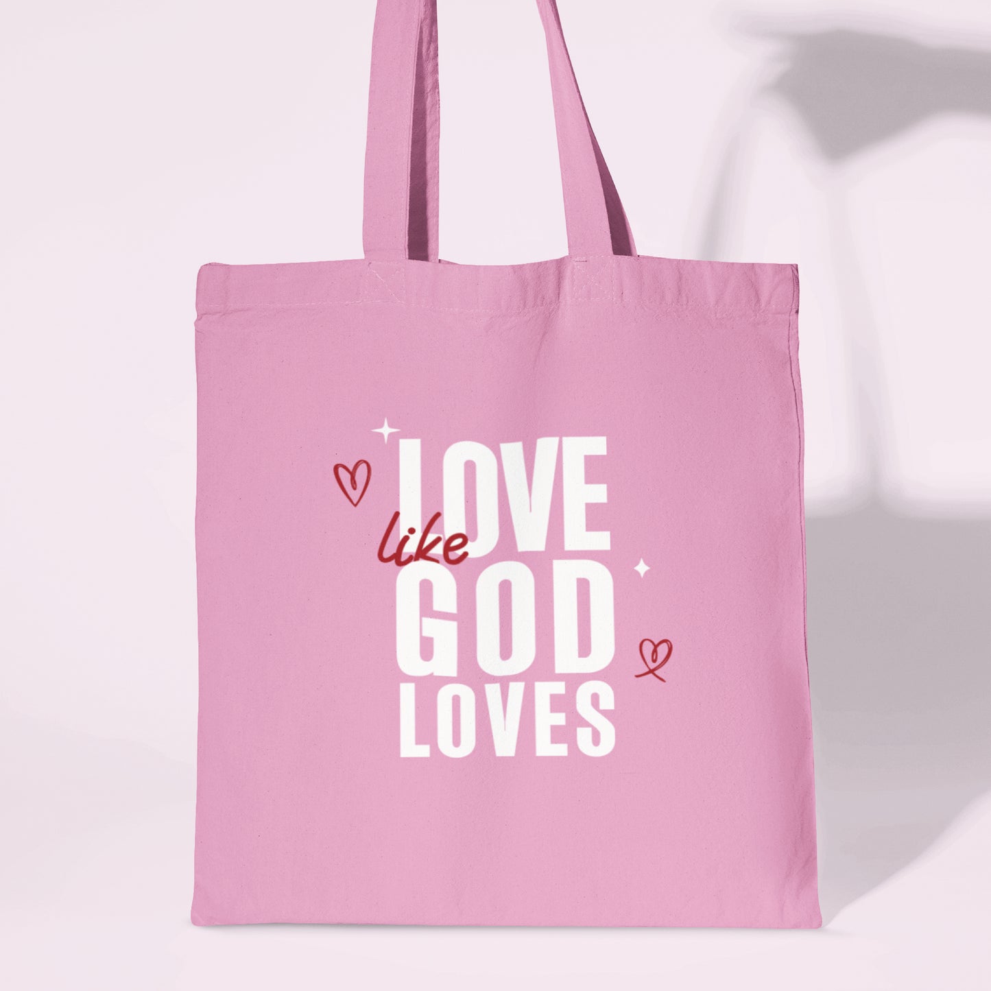 Christian Tote Bag - Love Like God Loves - Inspirational Bible Verse Gift, Faith-Based Shopping Bag, Religious Scripture Tote"
