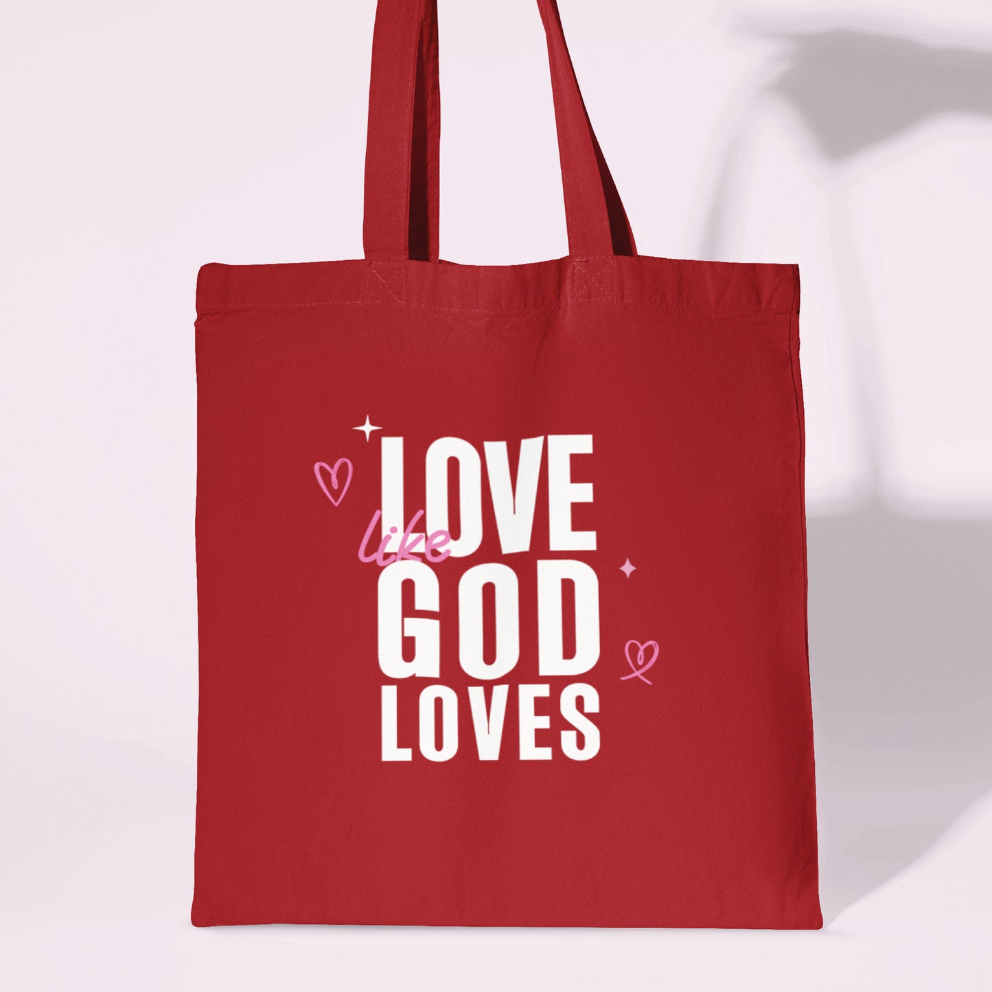 Christian Tote Bag - Love Like God Loves - Inspirational Bible Verse Gift, Faith-Based Shopping Bag, Religious Scripture Tote"