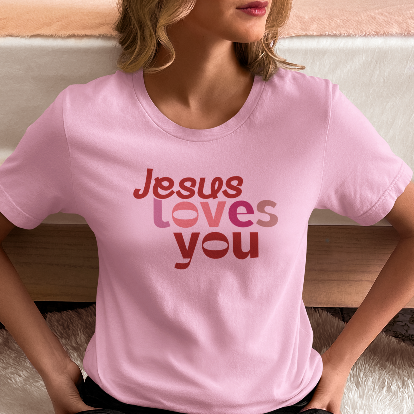Jesus Loves You t-shirt - Christian Faith Hoodie for Women, Inspirational Bible Verse Gift, Aesthetic Christian Apparel