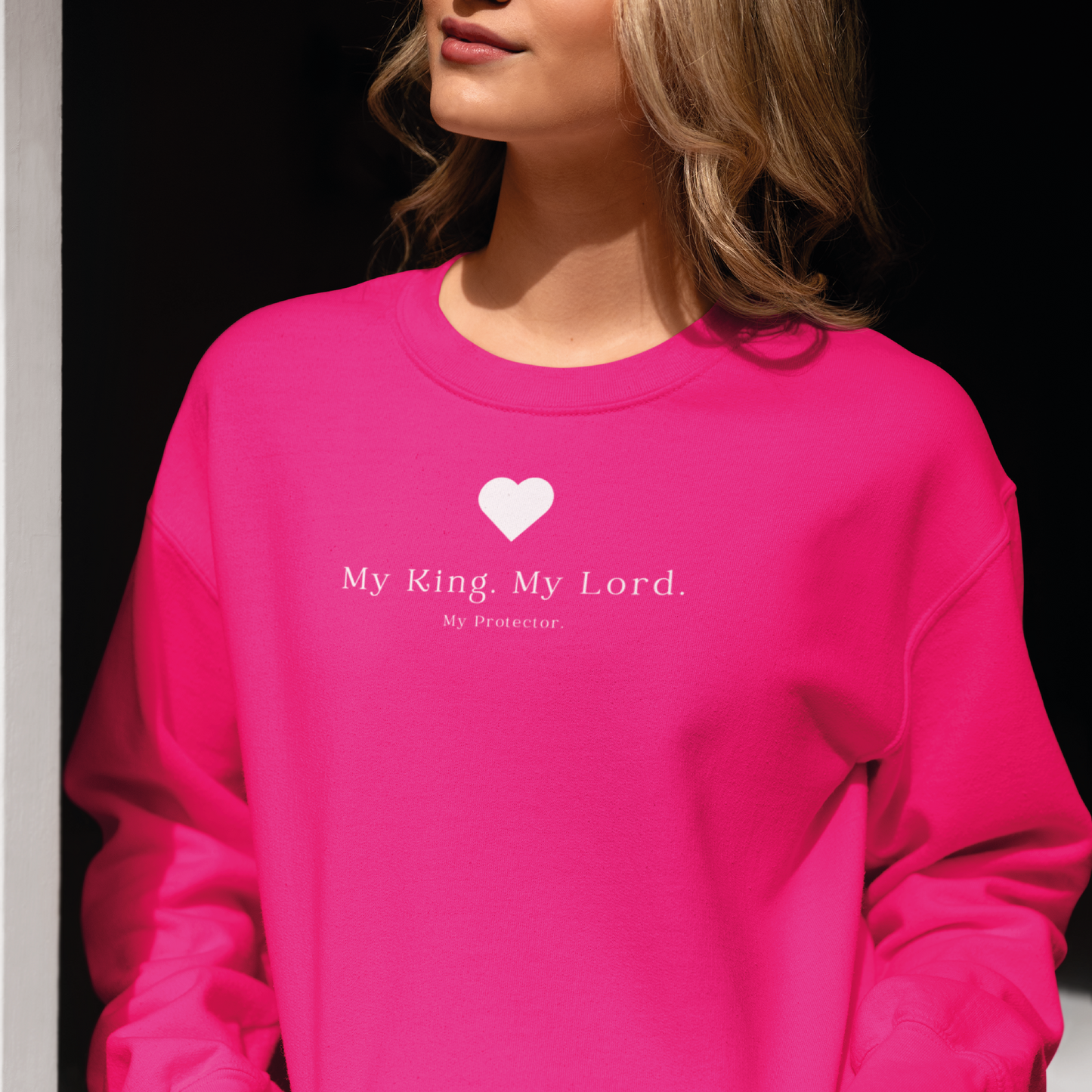 My King, My Lord, My Protector | Christian Sweatshirt – Faith-Based Apparel for Women, Jesus Lover Gift, Bible Verse Hoodie