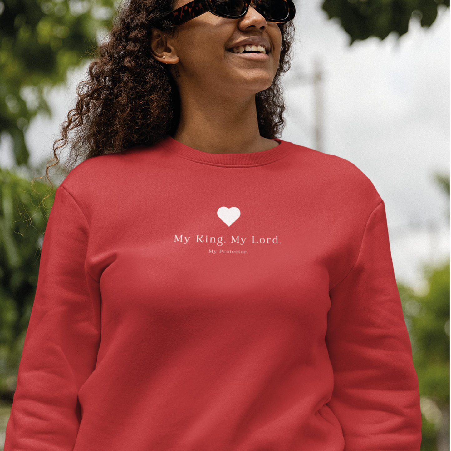 My King, My Lord, My Protector | Christian Sweatshirt – Faith-Based Apparel for Women, Jesus Lover Gift, Bible Verse Hoodie