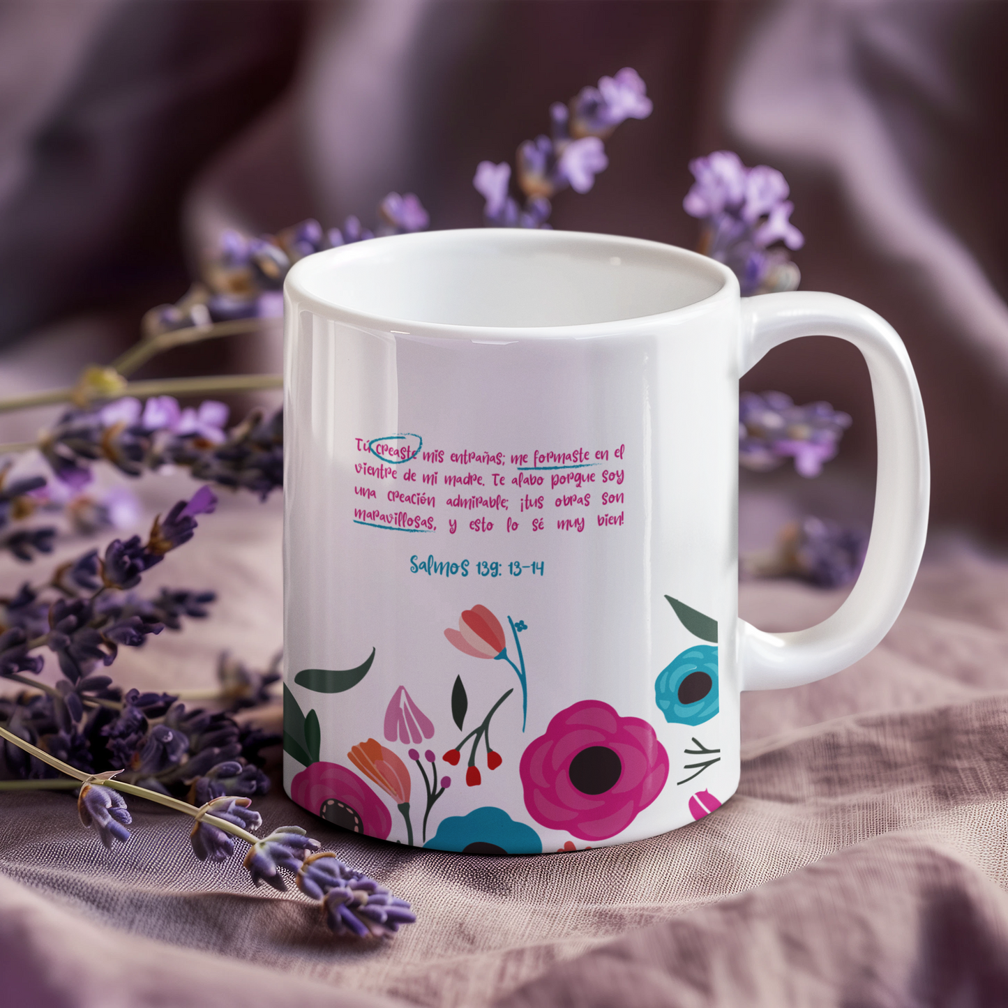 "Fearfully & Wonderfully Made Mug – Psalm 139:13-14 | Christian Gift for Women | Inspirational Bible Verse Coffee Cup