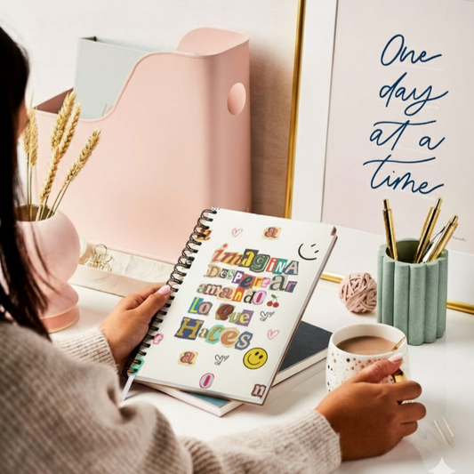 “Motivational Notebook ✨ Imagina despertar amando lo que haces | Retro Journal for Women, Dreamers & Creators”