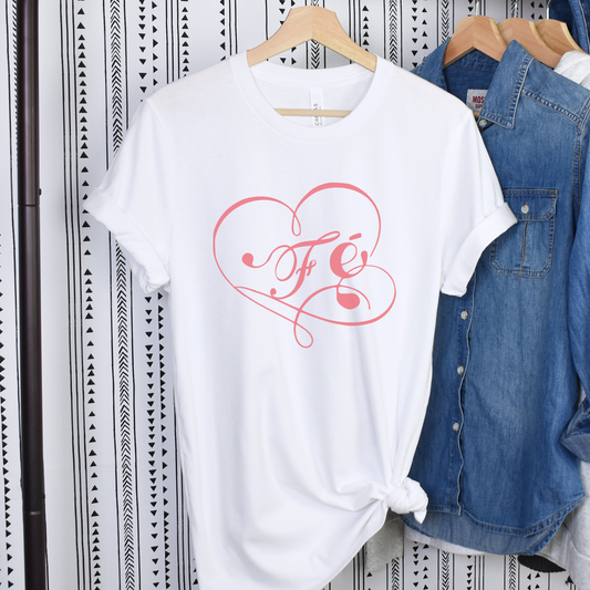 "Fe" Bible Verse Tees, Religious T-shirt, Spanish Christian Gift, Faith Shirt, Frases Cristianas, Camiseta en español, Hispanic Apparel