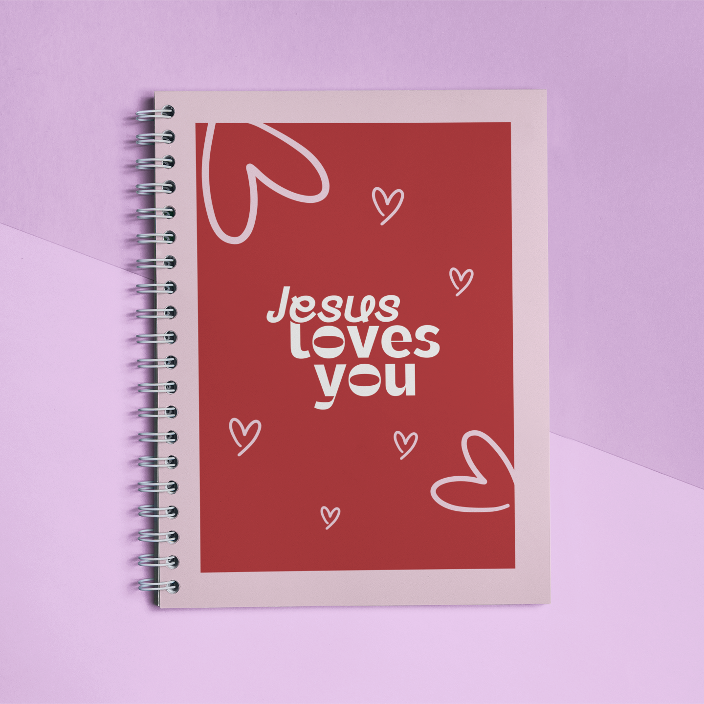 "Jesus Loves You" Hardcover Notebook – Faith-Inspired Journal for Christian Women | Daily Prayers, Bible Study & Devotional Notes