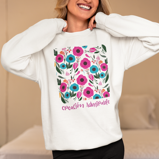 Christian Floral Sweatshirt | Psalm 139:13-14 | Fearfully and Wonderfully Made | Faith Sweatshirts for Women | Bible Verse Gift"