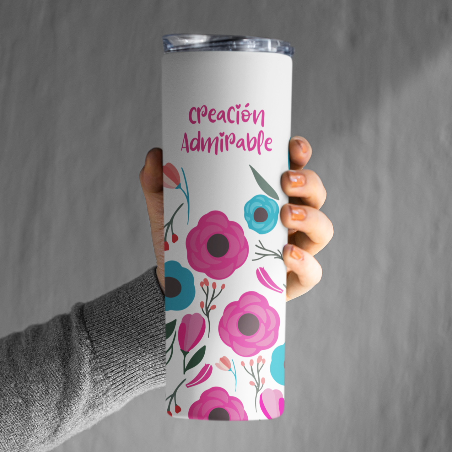 Floral Christian Tumbler for Women – “Fearfully & Wonderfully Made” – Faith-Inspired Gift – Bible Verse Drinkware – 20oz Cup