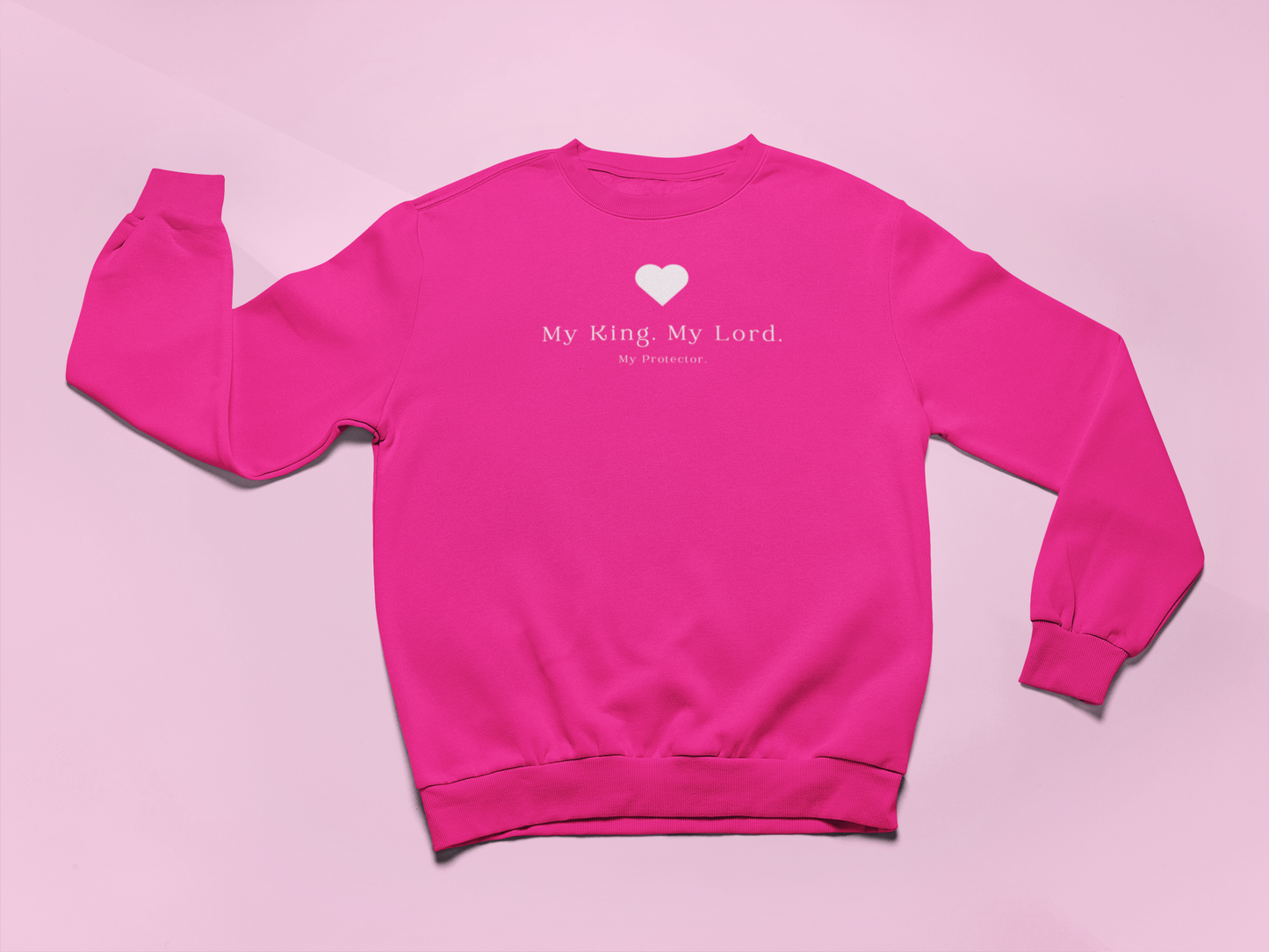 My King, My Lord, My Protector | Christian Sweatshirt – Faith-Based Apparel for Women, Jesus Lover Gift, Bible Verse Hoodie