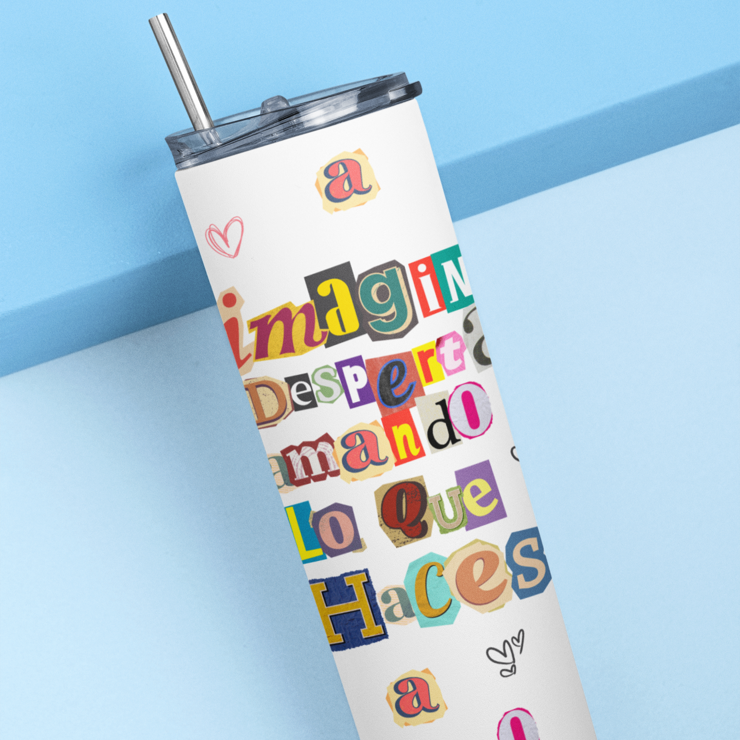 “20oz Sublimation Tumbler ✨ Imagina despertar amando lo que haces| Includes Straw & Brush | Retro Motivational Gift
