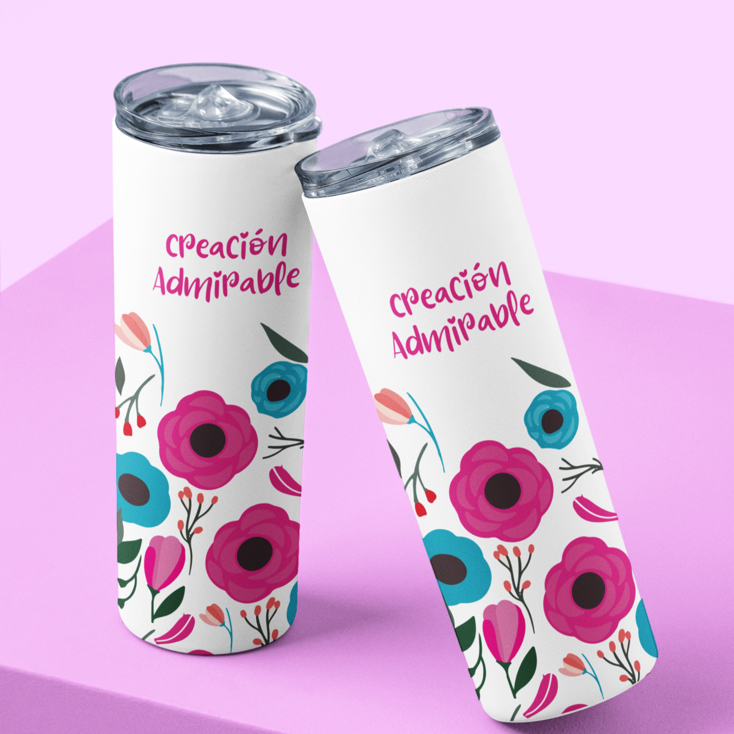 Floral Christian Tumbler for Women – “Fearfully & Wonderfully Made” – Faith-Inspired Gift – Bible Verse Drinkware – 20oz Cup