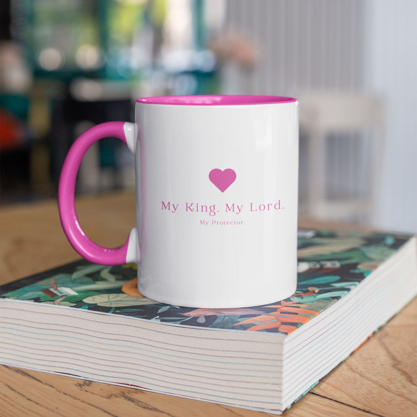 Christian Coffee Mug - 'My King, My Lord, My Protector' | Faith-Based Gift for Women | Bible Verse Mug | Inspirational Christian Cup