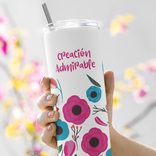 Floral Christian Tumbler for Women – “Fearfully & Wonderfully Made” – Faith-Inspired Gift – Bible Verse Drinkware – 20oz Cup