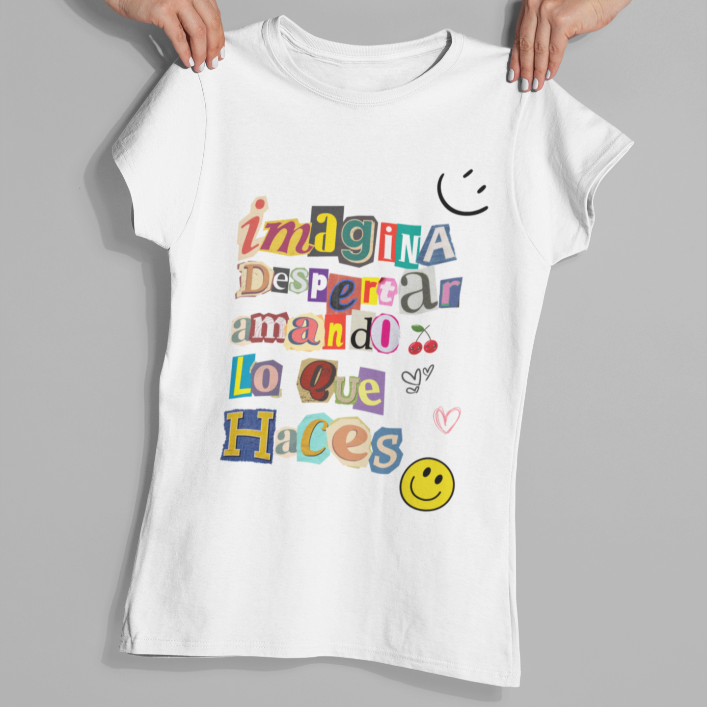 Imagina despertar amando lo que haces" ✨ Retro T-shirt, tumbler &amp; notebook. Inspiring design for dreamers, doers &amp; creators worldwide