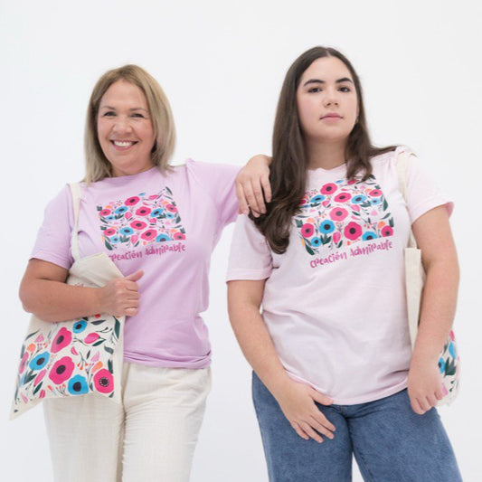 Admirably Made Floral Christian Mom T-Shirt | DTF Print Front & Back | Mother's Day Gift | Faith-Based Tee for Women
