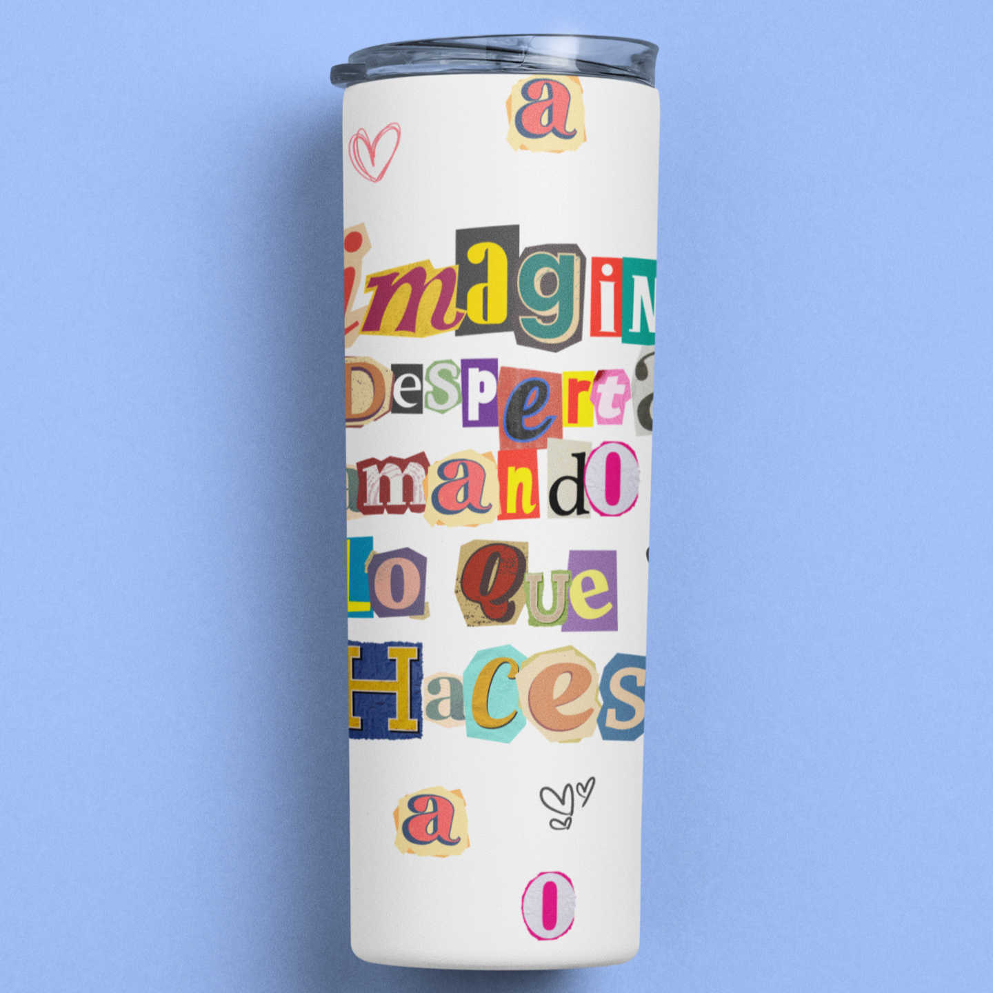 “20oz Sublimation Tumbler ✨ Imagina despertar amando lo que haces| Includes Straw & Brush | Retro Motivational Gift