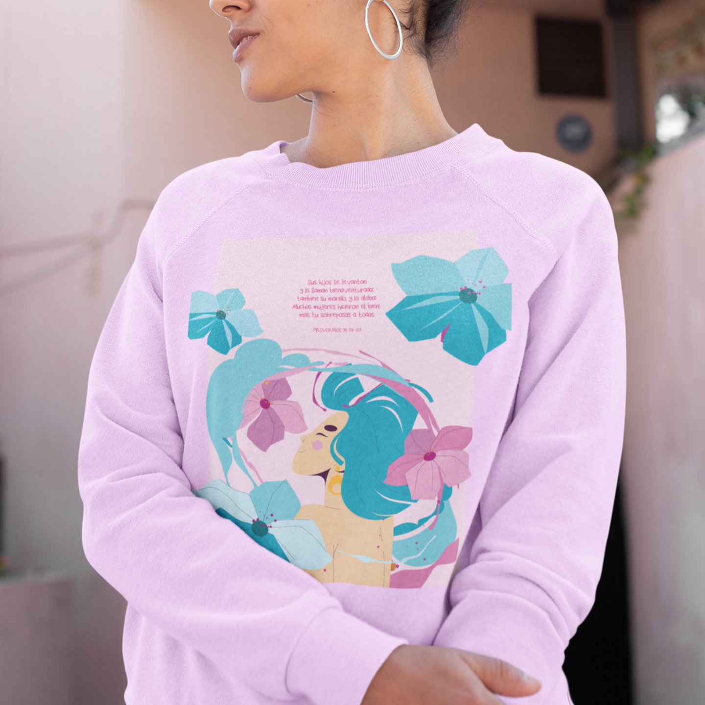 Proverbs 31 Woman Sweatshirt | Christian Apparel for Women | Bible Verse Gift | Faith-Based Crewneck | "Her Children Rise Up" Pullover