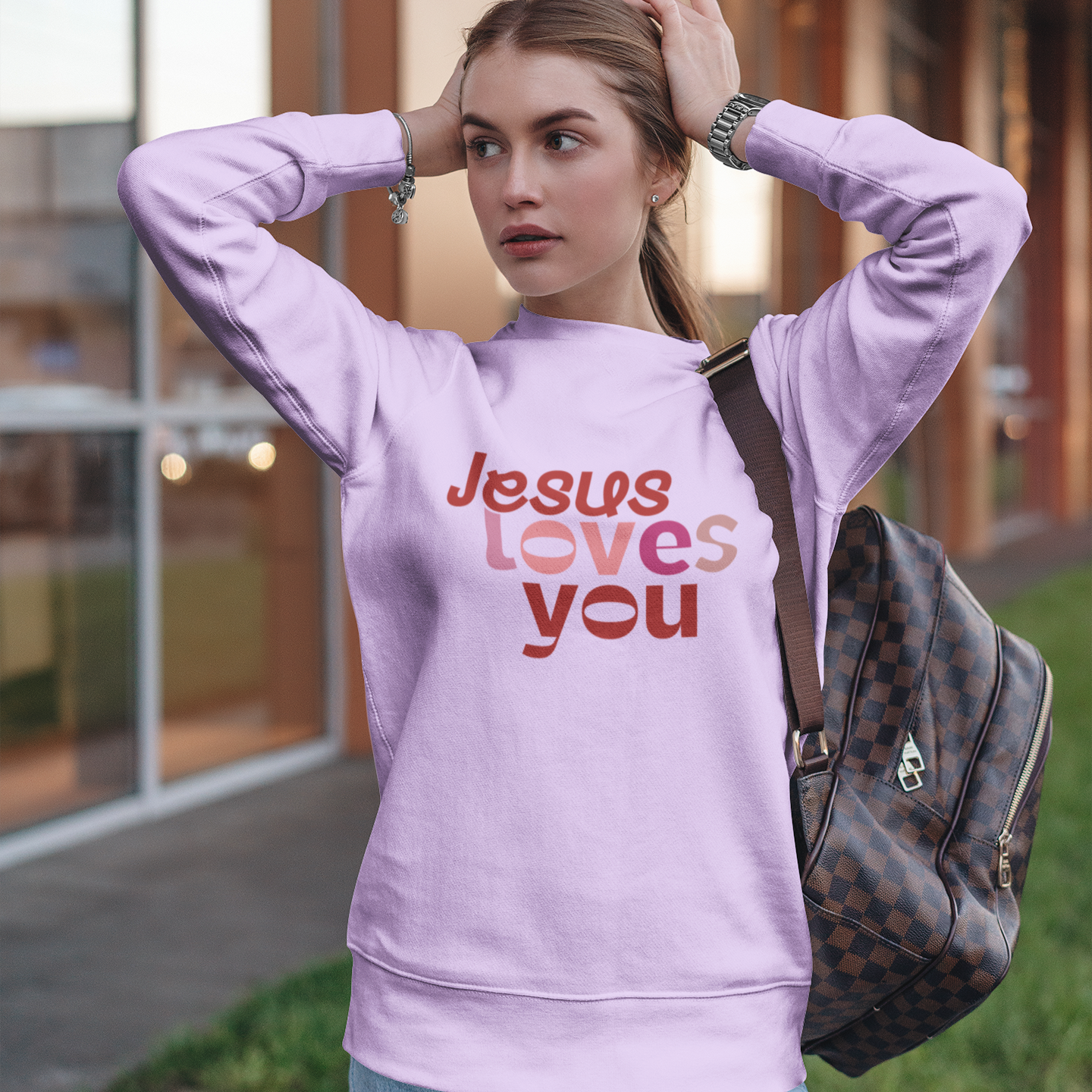 Jesus Loves You Sweatshirt – Christian Long Sleeve for Women | Faith-Based Apparel | Inspirational Bible Verse Sweater | Christian Gift