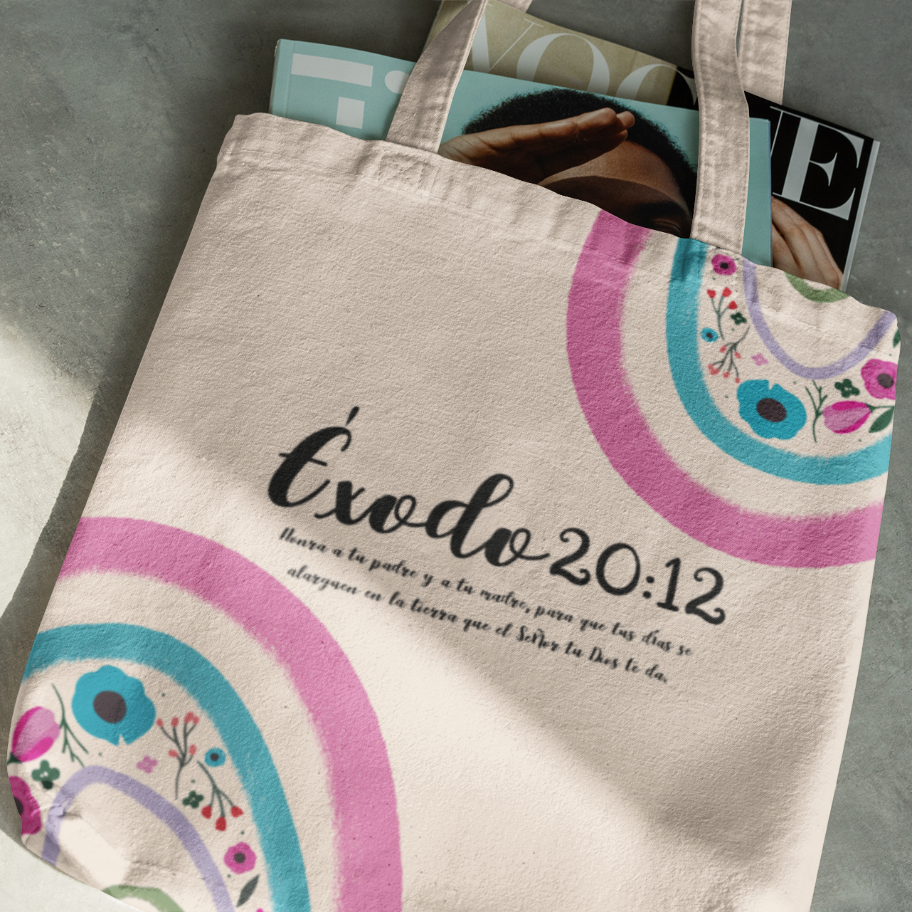 Honor Your Mother | Christian Tote Bag for Women | Exodus 20:12 Scripture Gift | Faith-Based Bag | Bible Verse | Christian Apparel