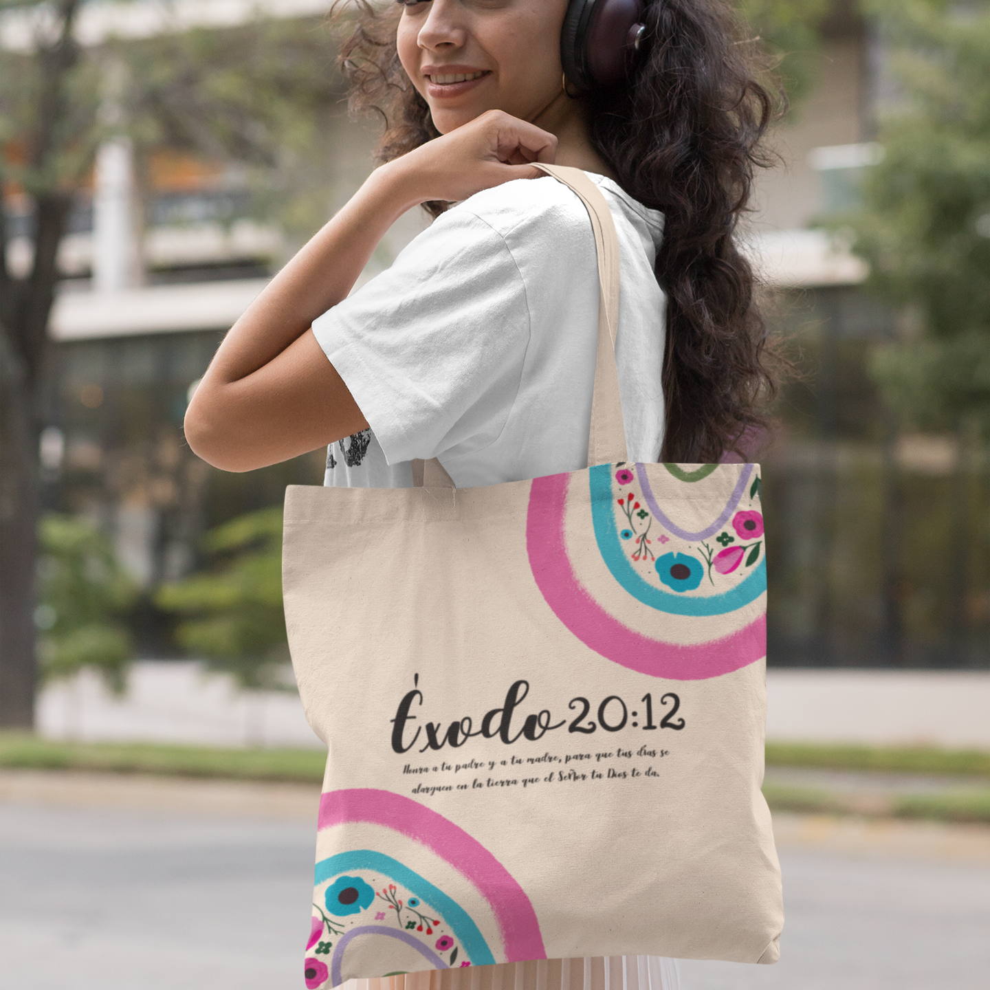 Honor Your Mother | Christian Tote Bag for Women | Exodus 20:12 Scripture Gift | Faith-Based Bag | Bible Verse | Christian Apparel