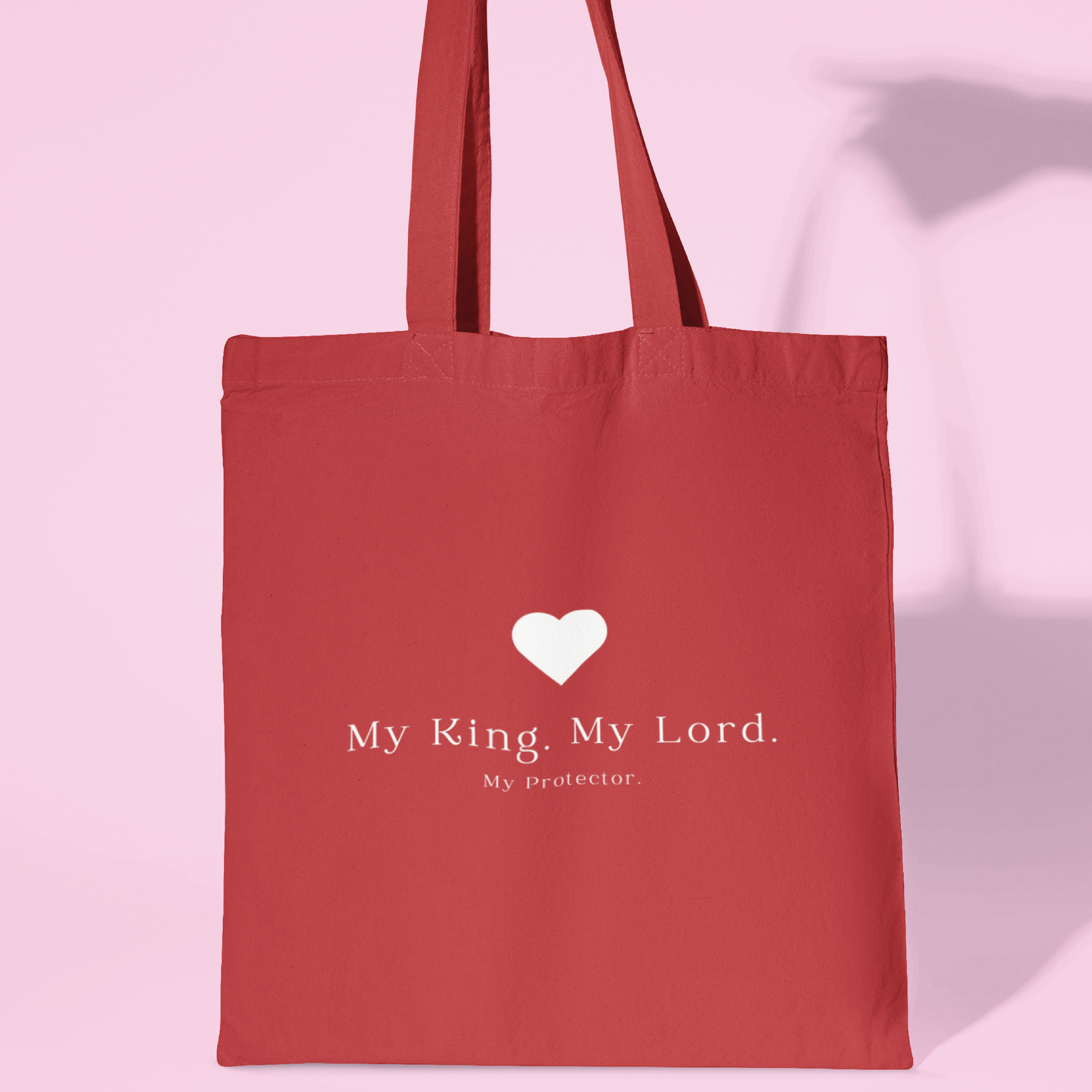 Christian Tote Bag - 'My King, My Lord, My Protector' | Faith-Based Canvas Bag | Bible Verse Gift for Women | Inspirational Christian Bag