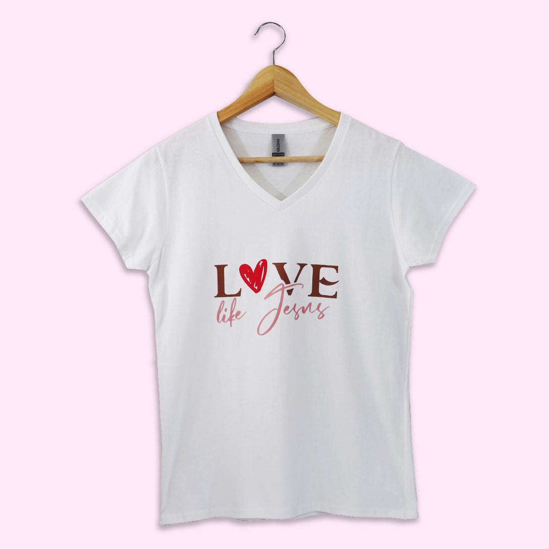 "Love, Life, Jesus"  Tee, Bible Verse Tees, Religious T-shirt, Christian Gift, Faith Shirt