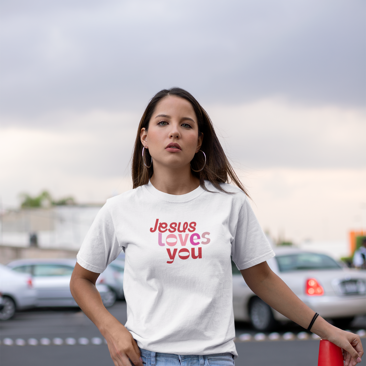 Jesus Loves You t-shirt - Christian Faith Hoodie for Women, Inspirational Bible Verse Gift, Aesthetic Christian Apparel